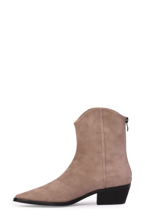 Black Suede Studio Reed Pointed Toe Western Boot In Truffle Suede