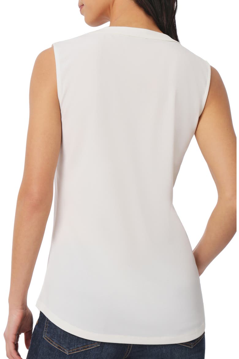 Pleated V-Neck Crepe Tank, Alternate, color, NYC WHITE