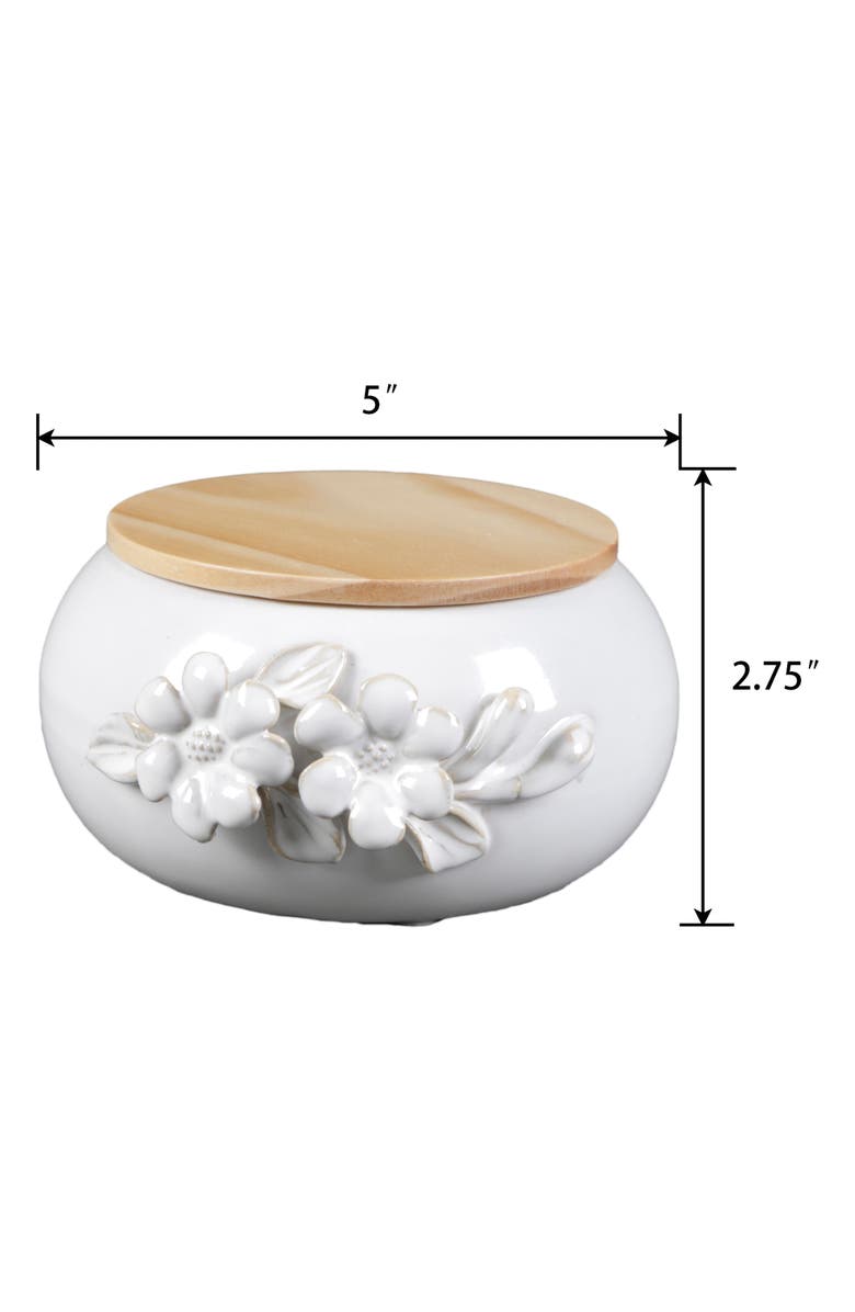 FLORA BUNDA Ceramic Flower Candle, Alternate, color, White