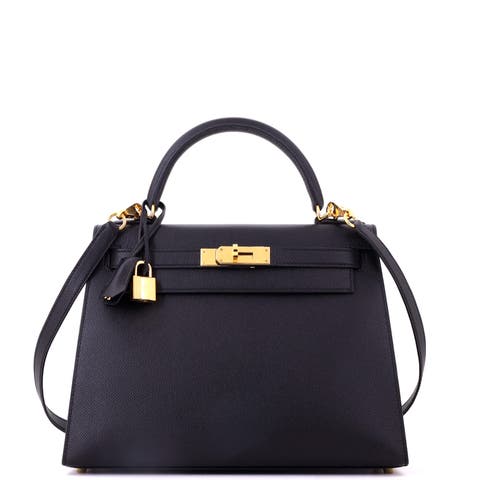 Kelly Handbag Black Epsom with Gold Hardware 28