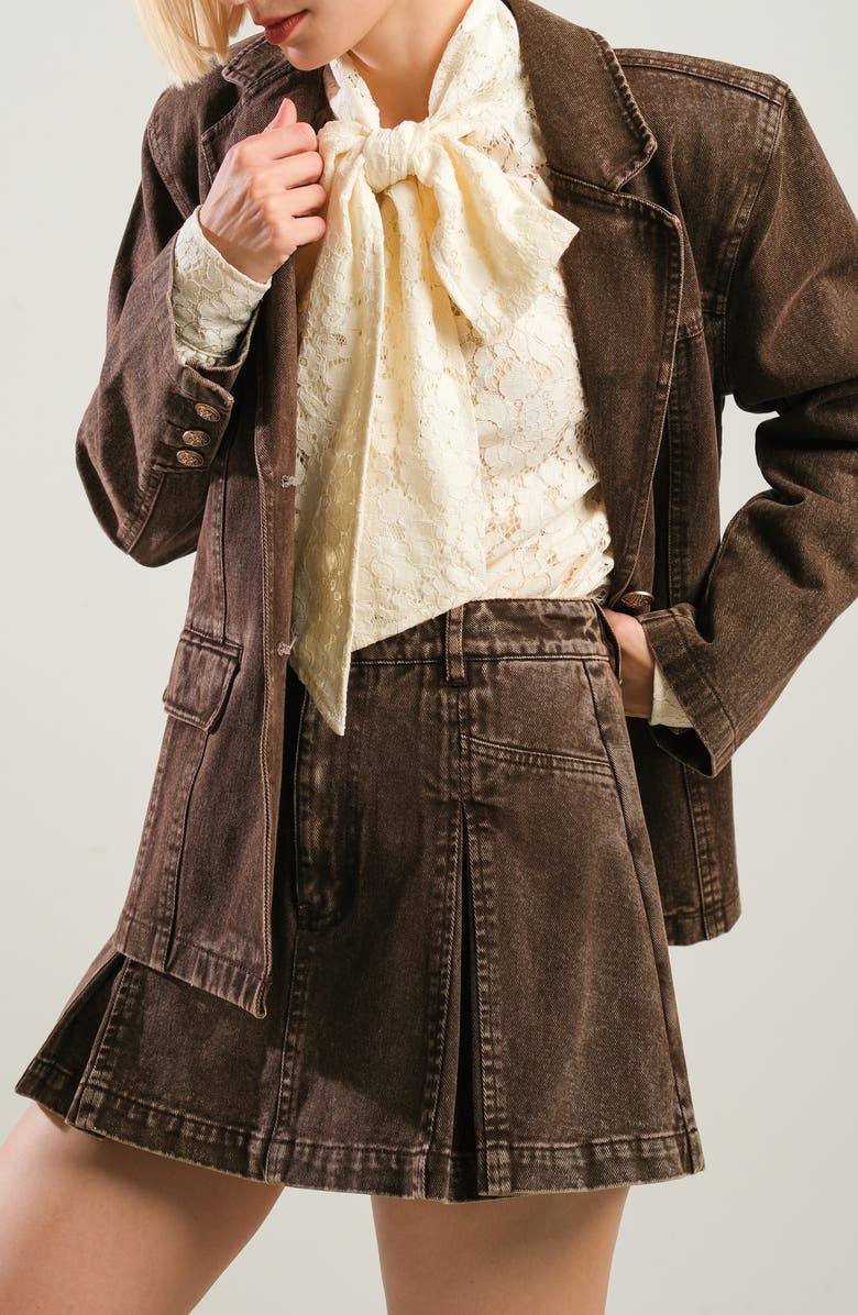 FREEMARKET Washed Denim Blazer, Alternate, color, Brown