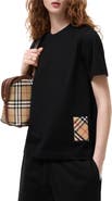Burberry Check Cashmere Patch Cotton T-shirt
