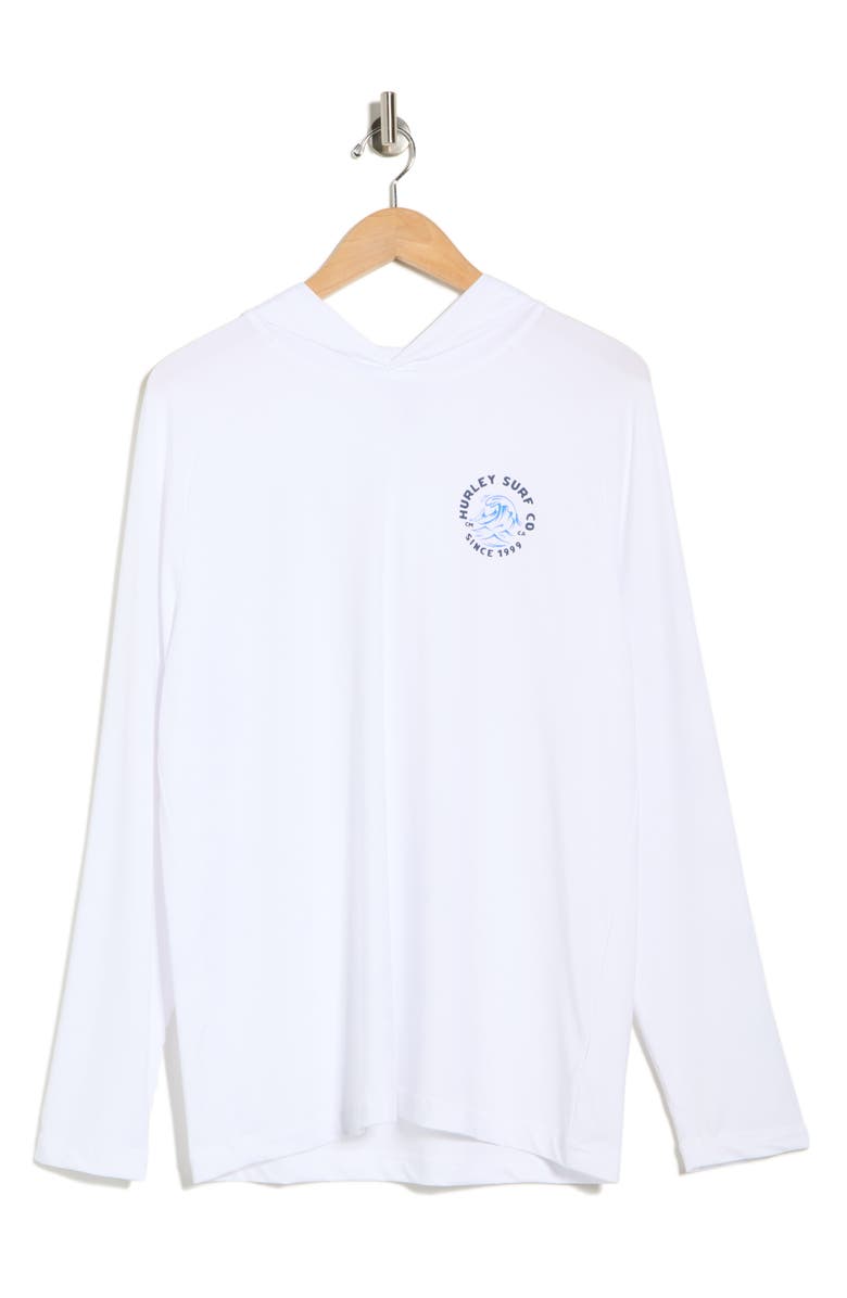 Hurley Logo Hooded Sunshirt, Alternate, color, White