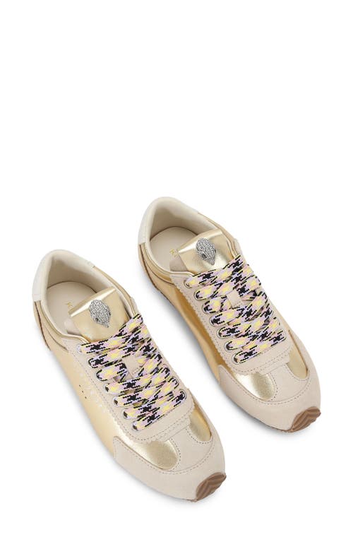 Kurt Geiger Metallic Leather Islington Low-top Sneakers In Gold
