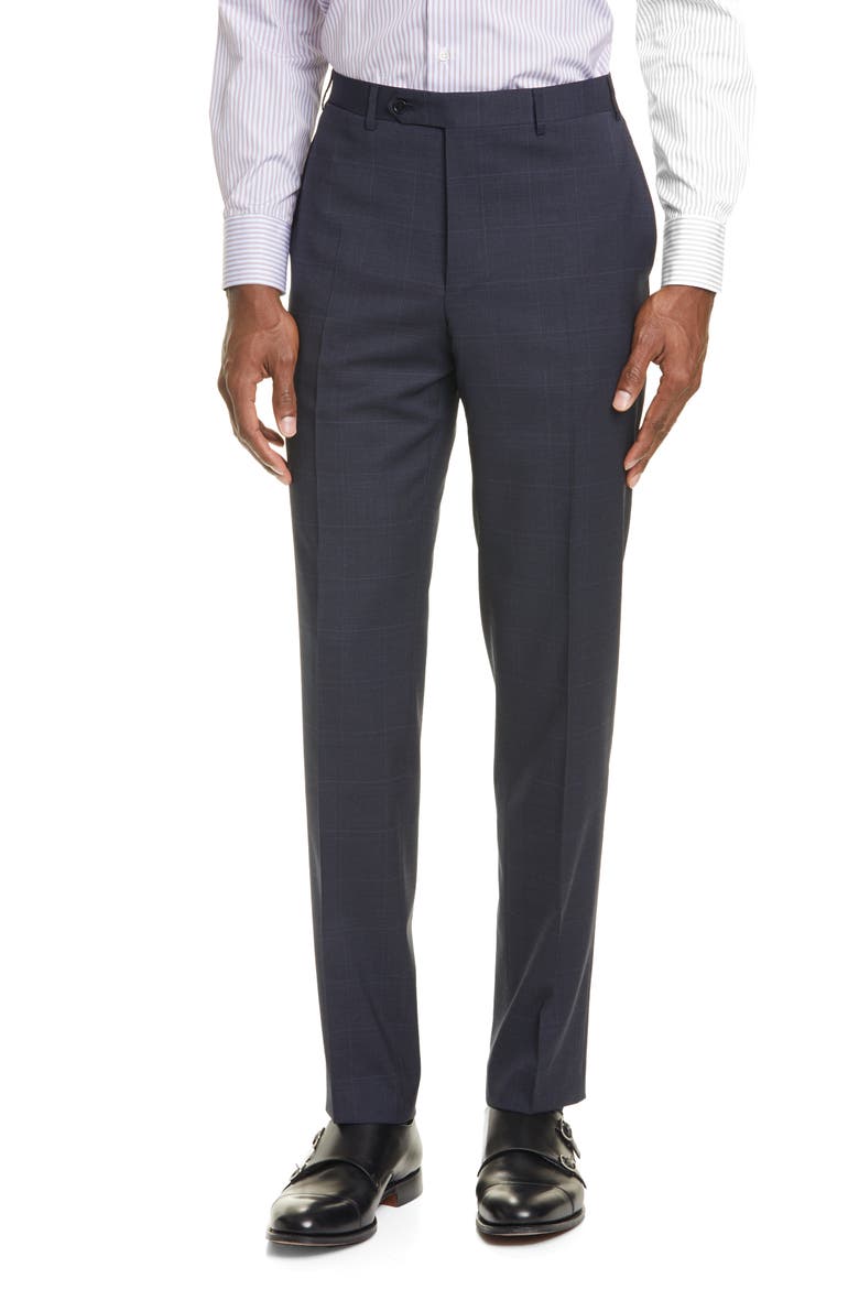 Siena Soft Classic Fit Windowpane Stretch Wool Suit, Alternate, color, CHARCOAL