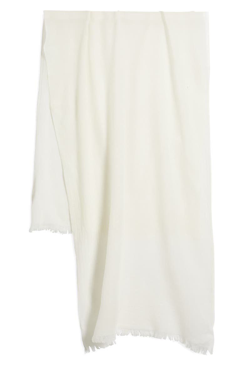 Textured Cashmere Scarf, Alternate, color, IVORY TOFU