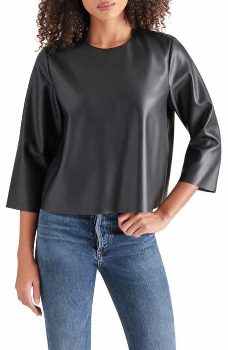 Steve Madden Dee Faux Leather Top