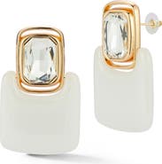 SPHERA MILANO Crystal Rectangle Drop Earrings