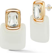 SPHERA MILANO Crystal Rectangle Drop Earrings