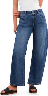 HINT OF BLU Abigail Double Waist Relaxed Straight Leg Jeans