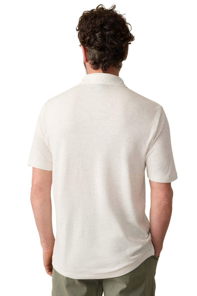 Cloud Cotton Blend Polo, Alternate, color, IVORY HEATHER