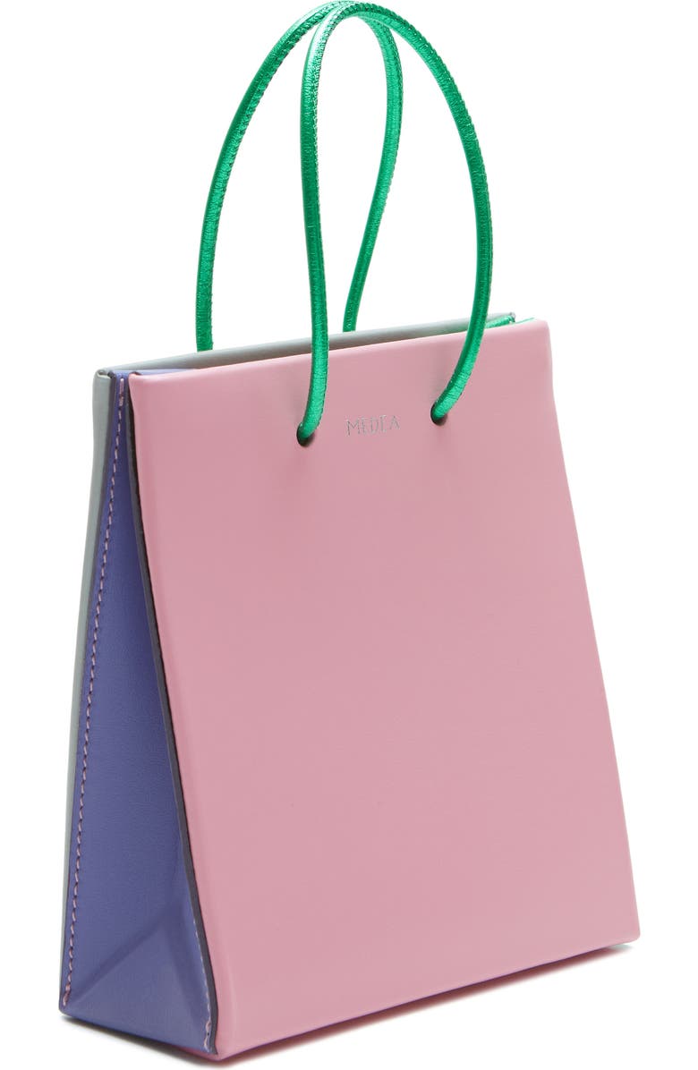 Medea Short Scraps Colorblock Leather Tote, Main, color,