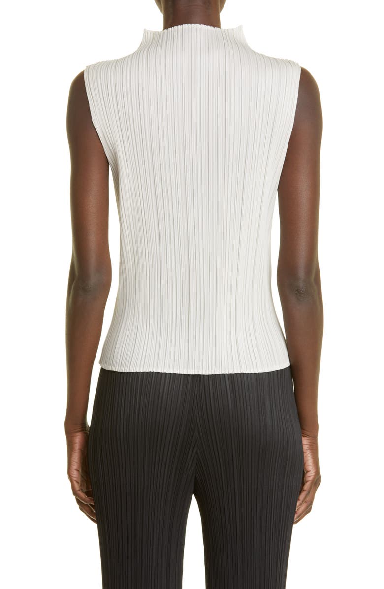 Pleats Please Issey Miyake Pleated Mock Neck Top, Alternate, color,