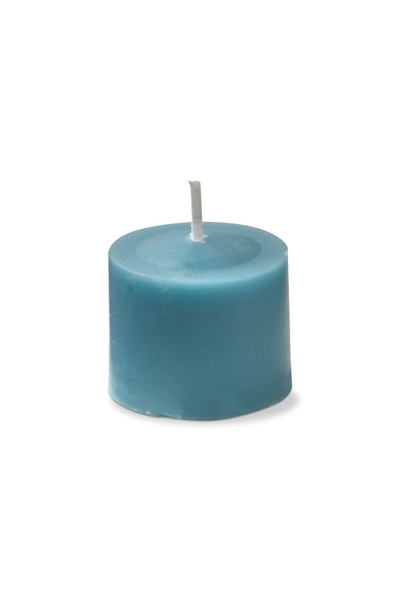Color Studio Teal Votive Candles Set of 12 Smokeless Wax, Main, color, Blue