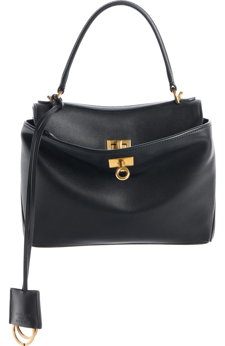 Balenciaga Mini Rodeo Leather Sling Pouchette, Main, color, Black