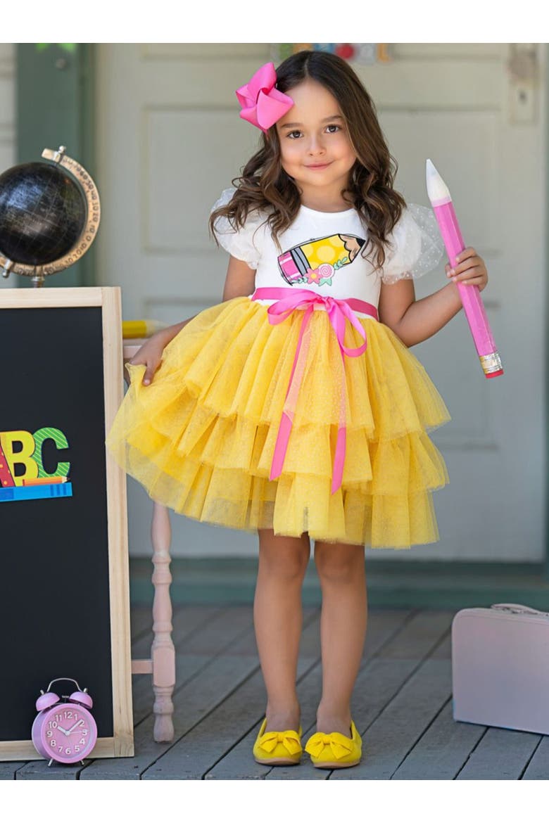 Homeroom Ballerina Layered Tutu Dress, Alternate, color, Yellow