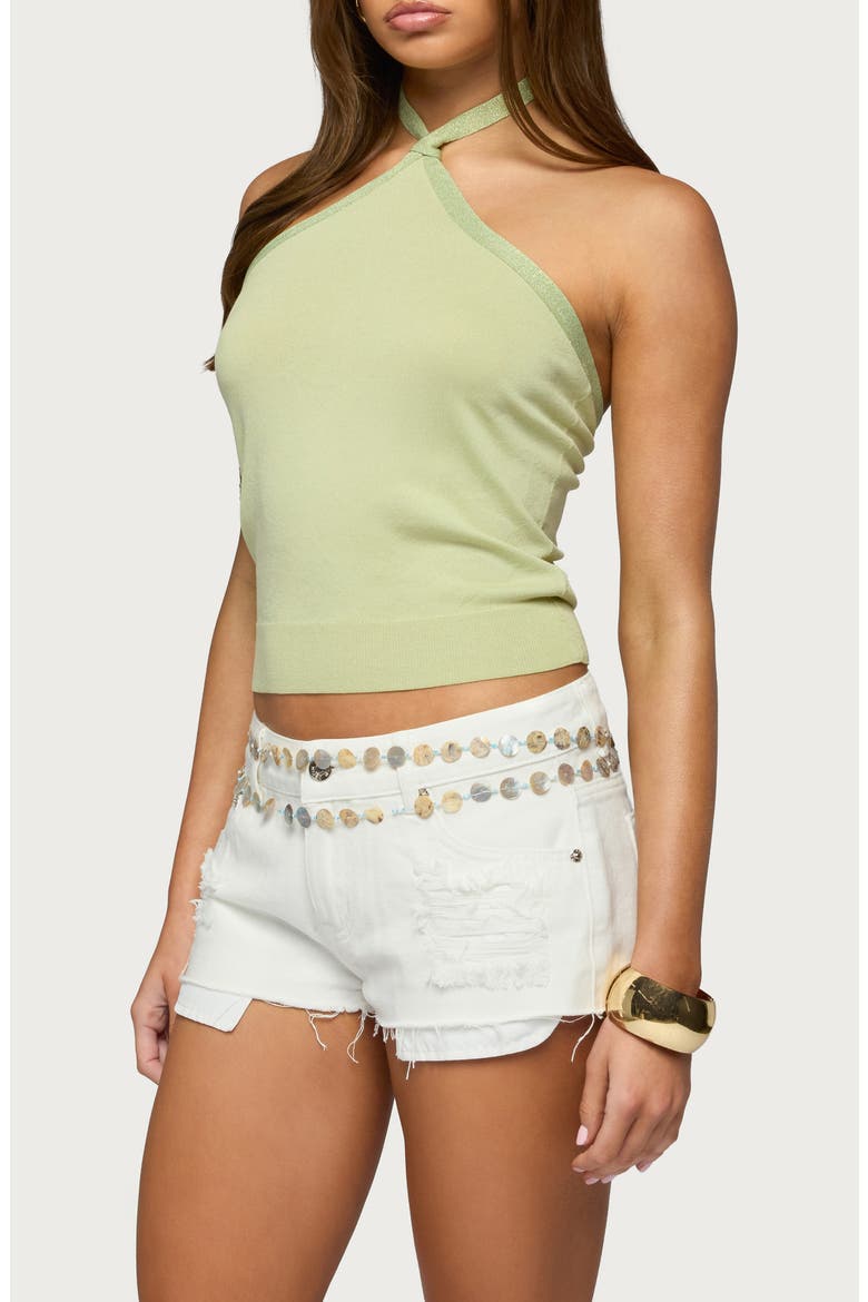 Paradiso Knit Halter Top, Alternate, color, GREEN