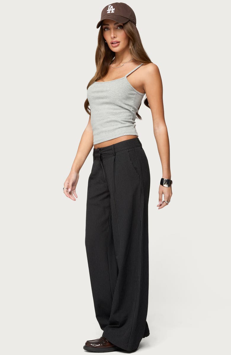 EDIKTED Deanna Stretch Cotton Crop Tank, Alternate, color, Gray-Melange