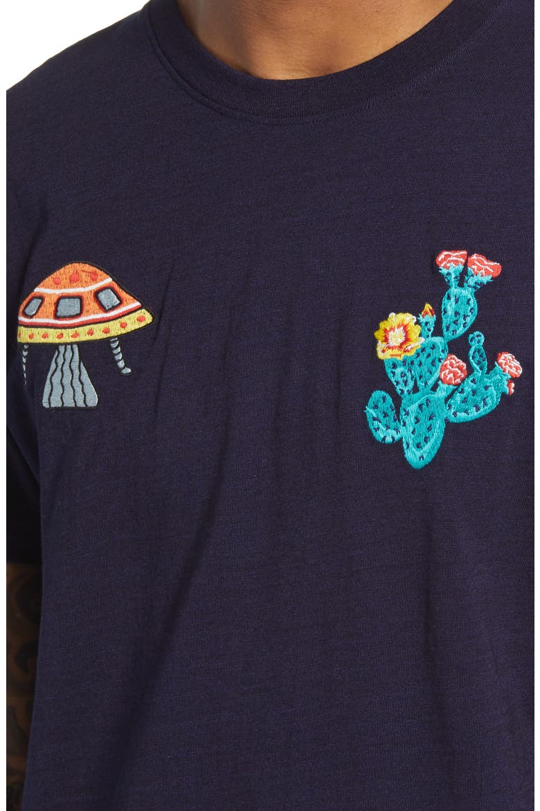 Men's Embroidered Short Sleeve Tee, Alternate, color, INDIGO