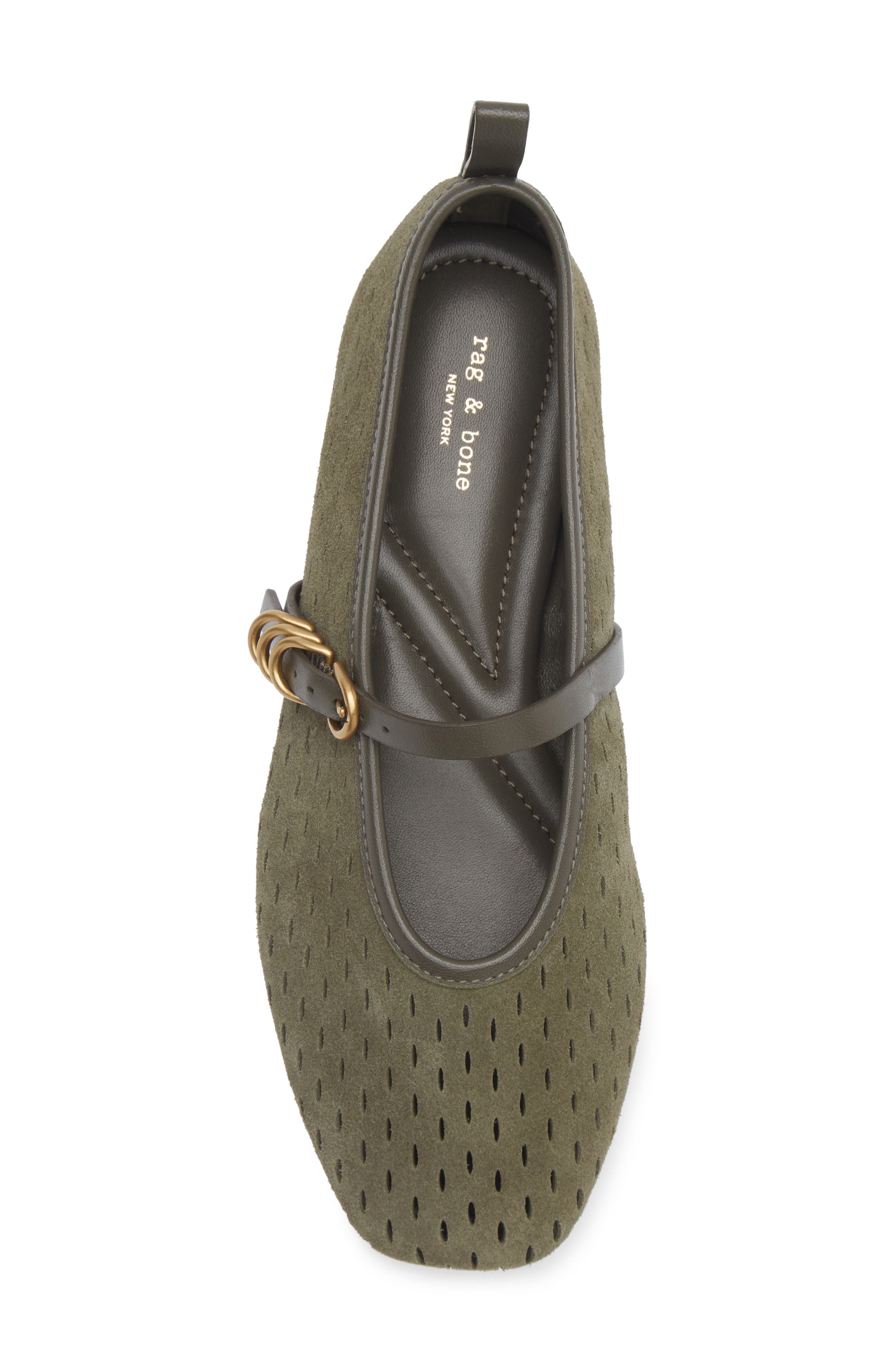 Spire Perforated Mary Jane Flat, Alternate, color, FOREST SUEDE