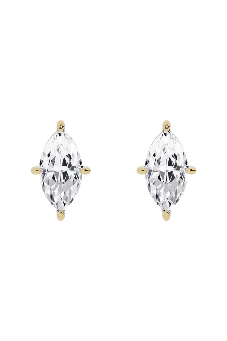 18K Gold Marquise Lab Created Diamond Stud Earrings (Nordstrom Exclusive), Main, color, 18K YELLOW GOLD