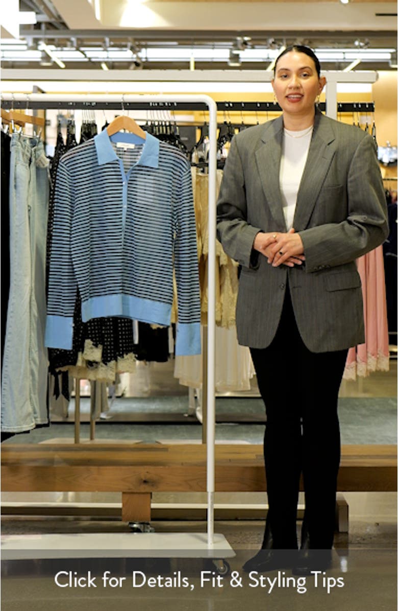 The Collared Stripe Cottpn Blend Cardigan, sales video thumbnail