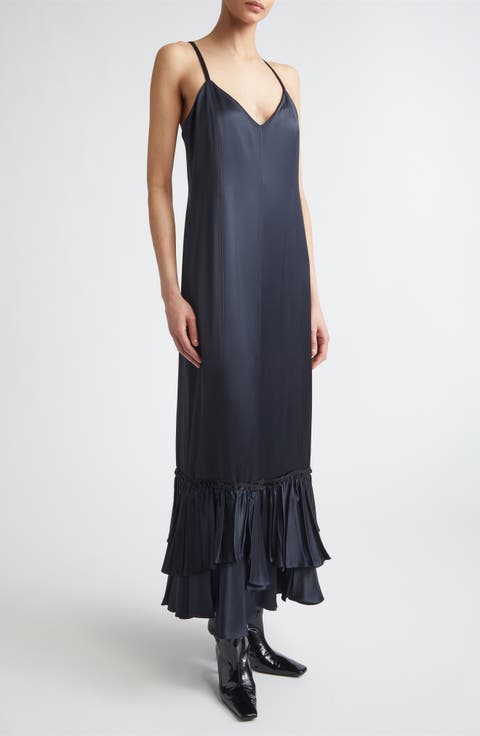 Layered Ruffle Hem Maxi Dress