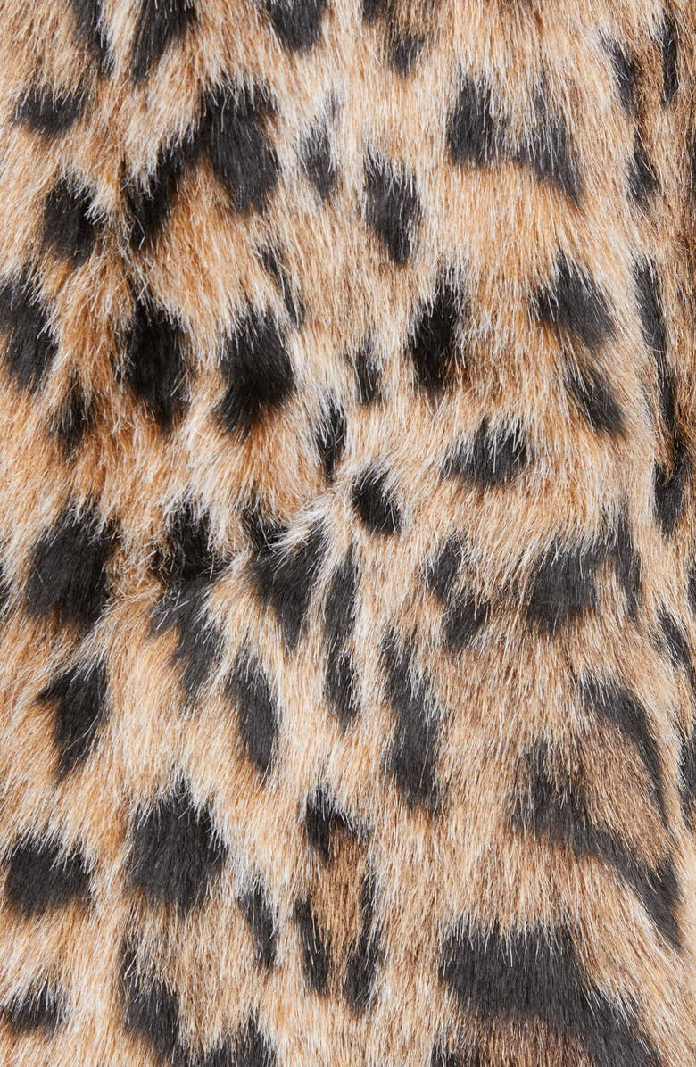 AMIRI Leopard Faux Fur Coat, Alternate, color, 