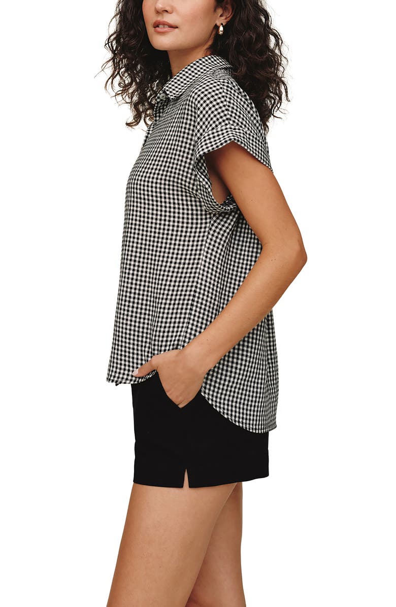 Bella Dahl Gingham Short Sleeve Button-Up Shirt, Alternate, color,