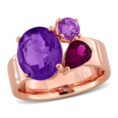 Gemstone Multi-Shape 3-Stone Ring Sterling Silver