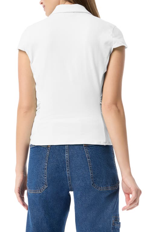 Do By Dee Ocleppo Anastasia Center Ruched Cotton Blend Top In Optic White
