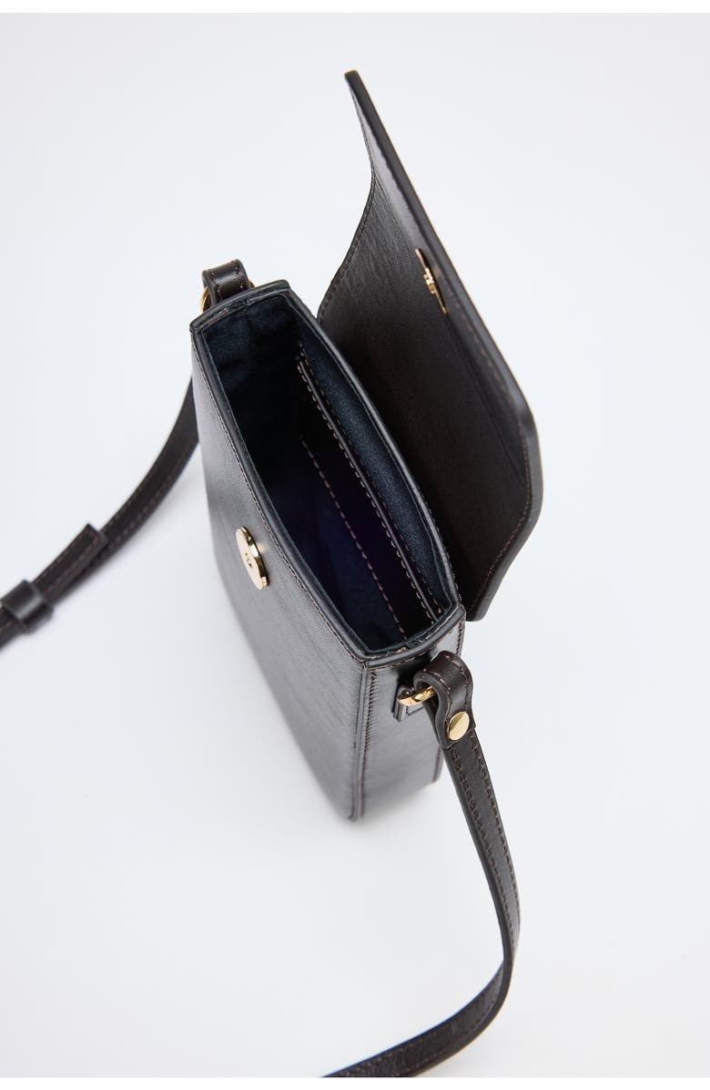 Forever & Always Shoes Ales Bassepi Leather Mini Crossbody Bag, Alternate, color, Dark Brown