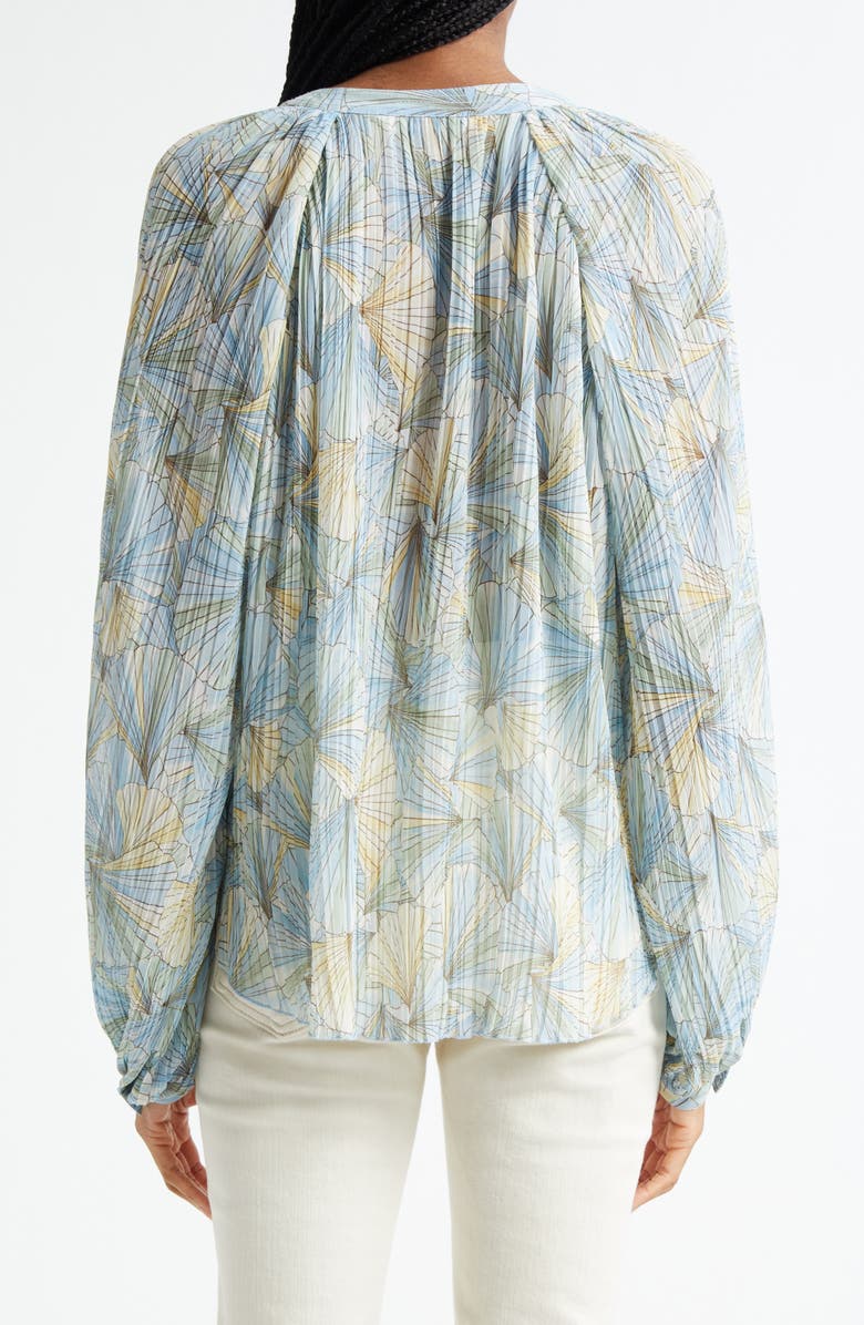 Veronica Beard Fennel Floral Button-Up Shirt, Alternate, color, Powder Blue Multi
