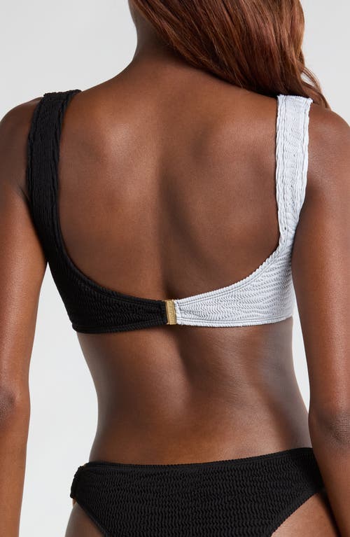 Cleonie Oceania Colorblock Bikini Top In Noir Cloud
