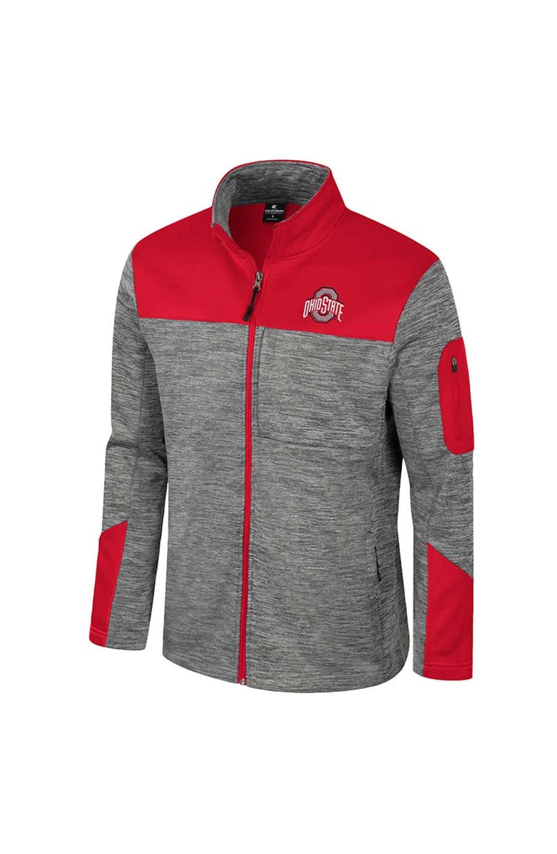 COLOSSEUM Men's Colosseum  Gray/Scarlet Ohio State Buckeyes Guard Full-Zip Jacket, Alternate, color, Gray