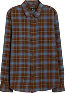 Treasure & Bond Ombré Check Slub Cotton Flannel Button-Up Shirt