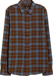 Treasure & Bond Ombré Check Slub Cotton Flannel Button-Up Shirt