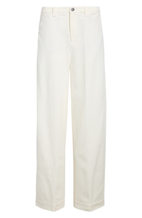 Brushed Cotton Wide Leg Pants