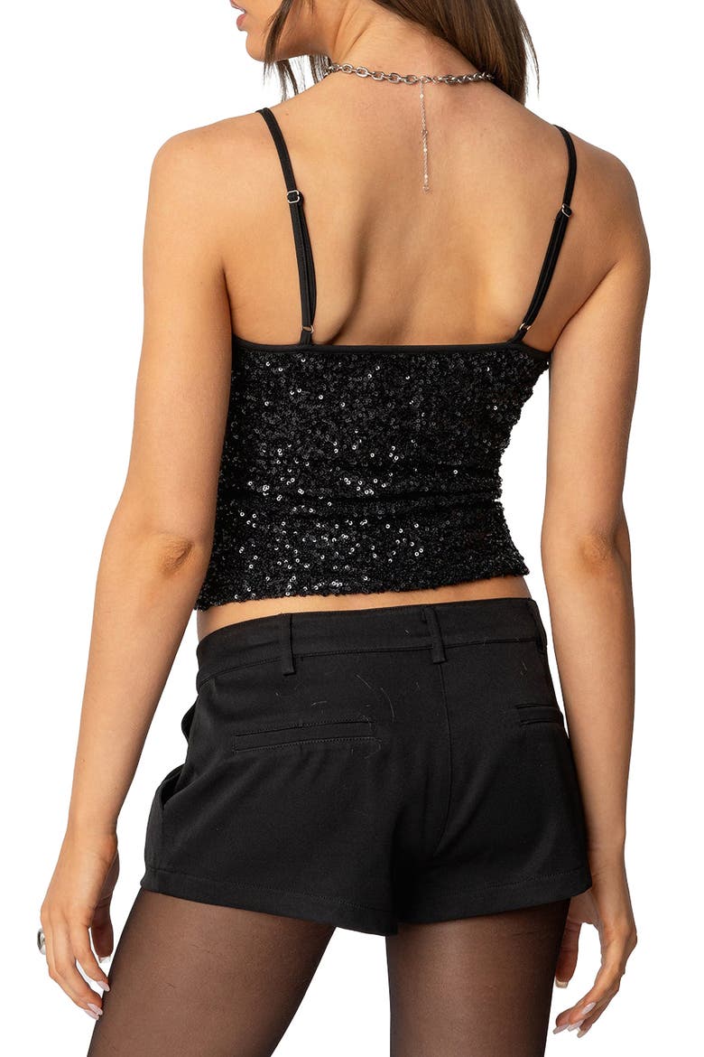 Celene Sequin Camisole, Alternate, color, BLACK