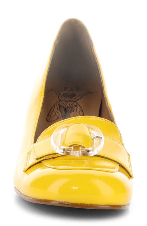Fly London Sufi Block Heel Pump In Yellow