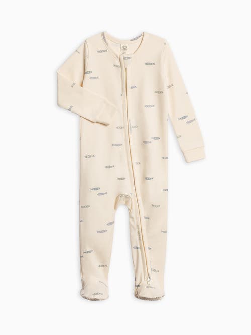 Colored Organics Kids'  Organic Peyton Zipper Sleeper In Neutral