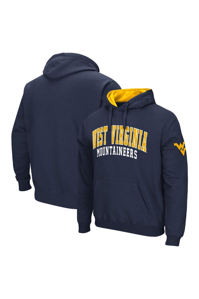 Men's Colosseum Navy West Virginia Mountaineers Double Arch Pullover Hoodie, Main, color, Navy