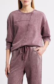 CITY BLUES Reverse French Terry Spliced Sweatshirt
