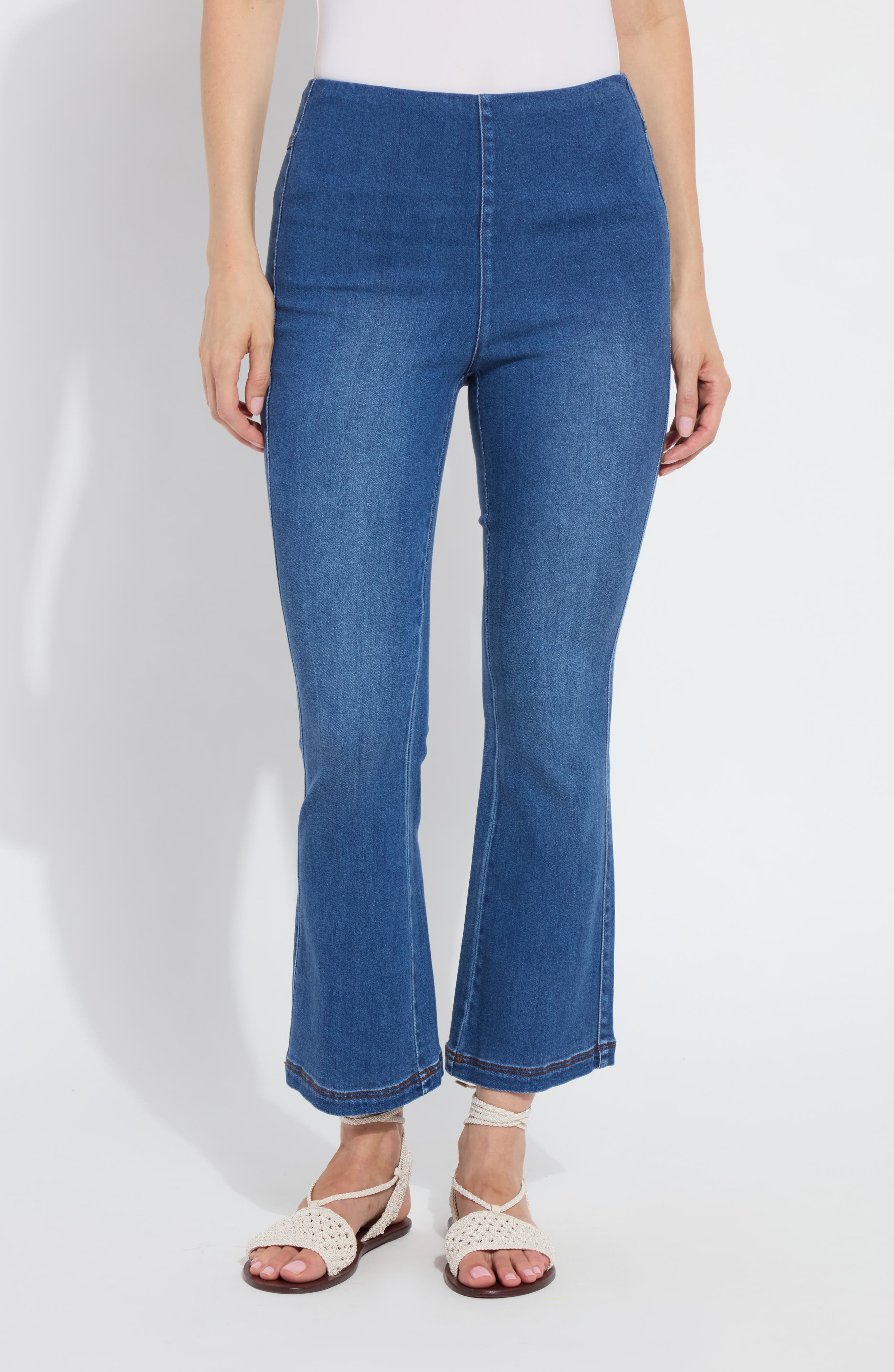 Lysse Jade Pull-On Ankle Flare Leg Jeans