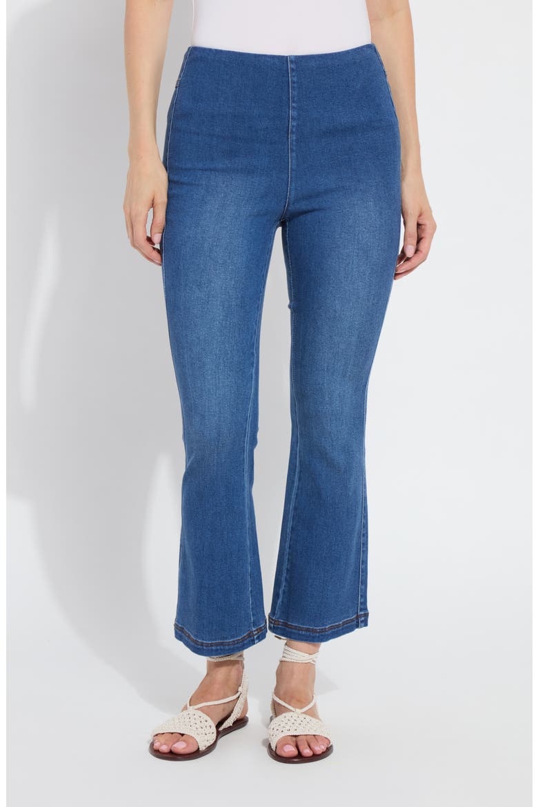 Jade Pull-On Ankle Flare Leg Jeans, Main, color, MID WASH