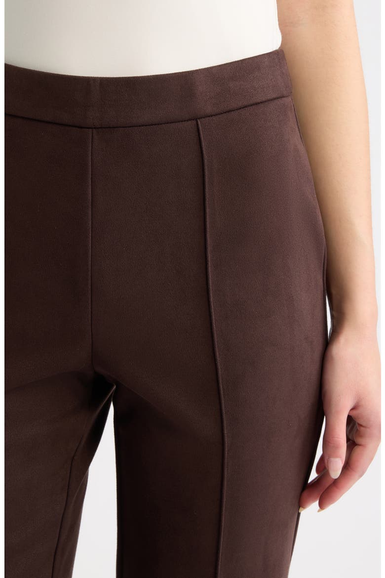 Faux Suede Ankle Pants, Alternate, color, CHOCOLATE BROWN