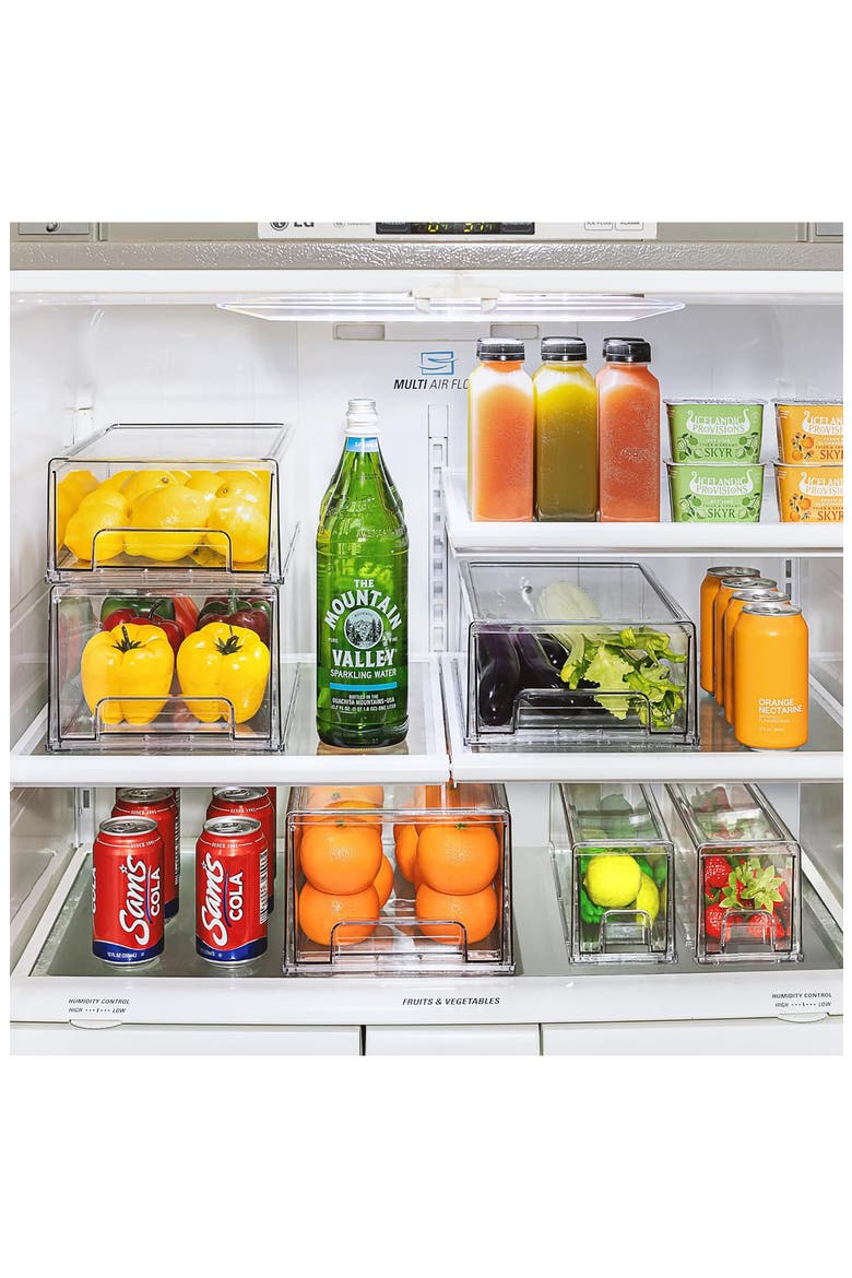 3-Piece Fridge Storage Bin Set, Alternate, color, CLEAR
