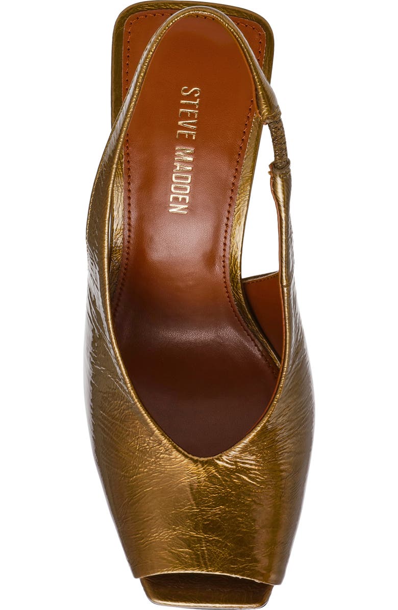 Steve Madden Lucian Slingback Peep Toe Sandal, Alternate, color, Olive Crinkle Patent