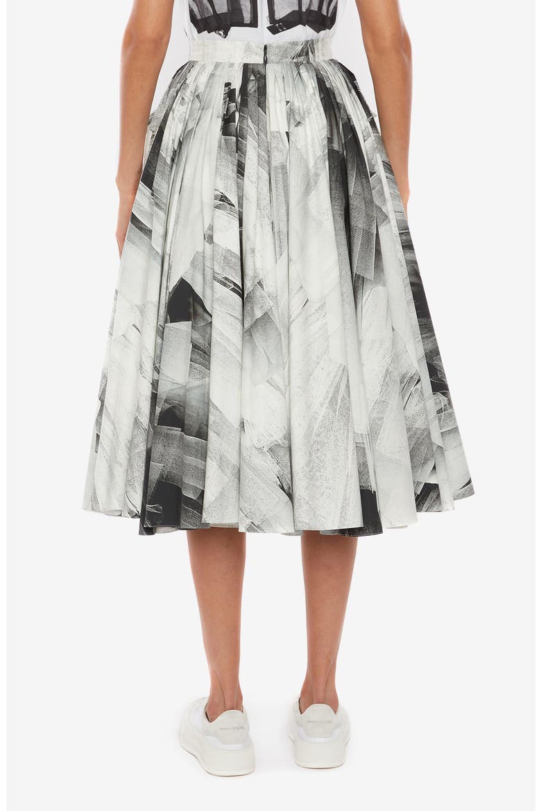 Alexander McQueen Tulle Print Cotton Skirt, Alternate, color, BLUSH