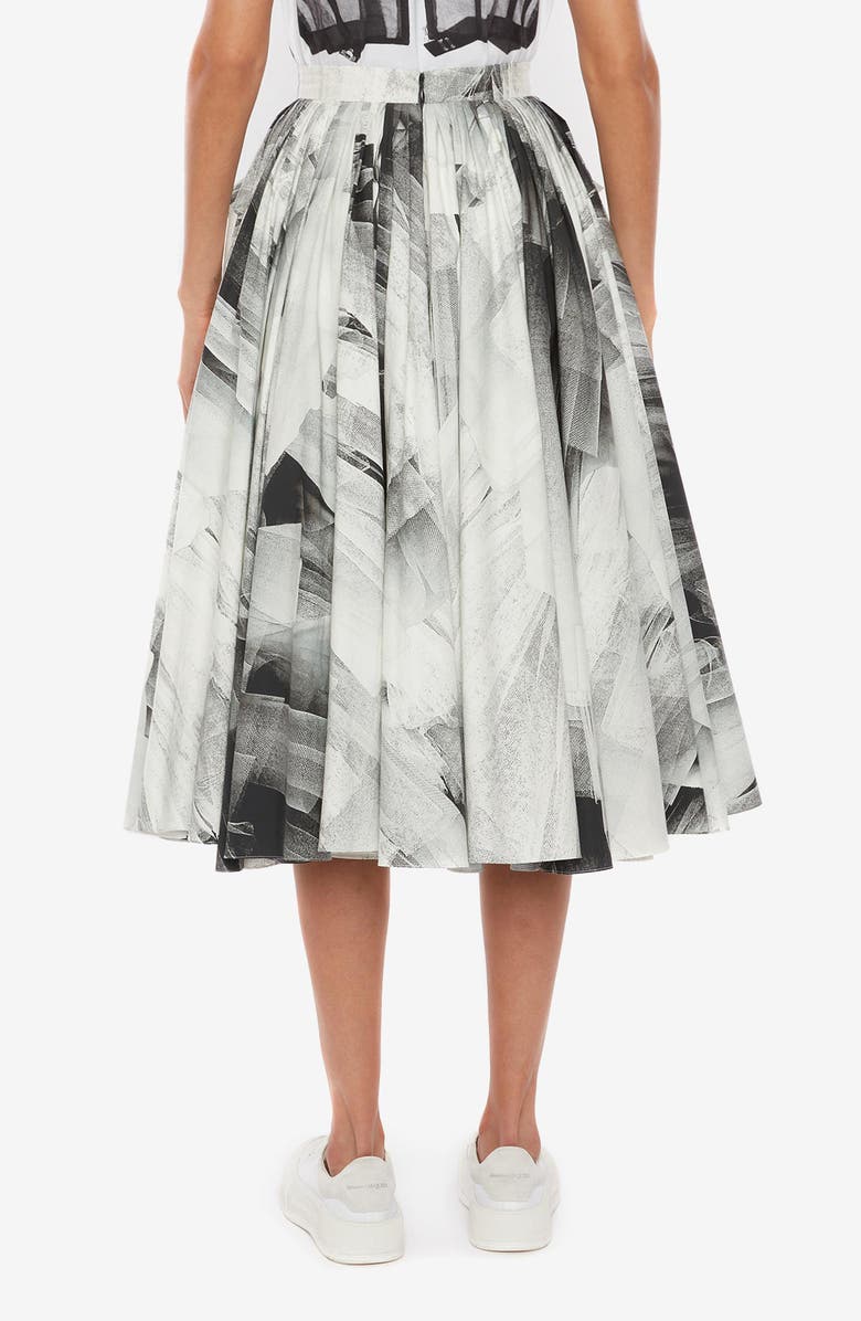 McQueen Alexander McQueen Tulle Print Cotton Skirt, Alternate, color,